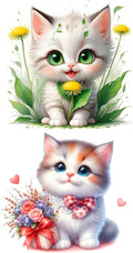 Süsse Katze 2x-13cm, Cake Topper,Tortenaufleger, Oblate Premium