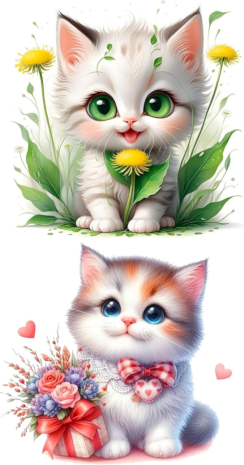 Süsse Katze 2x-13cm, Cake Topper,Tortenaufleger, Oblate Premium