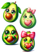 Avocado 4x-11cm Cake Topper,Tortenaufleger, Oblate Premium