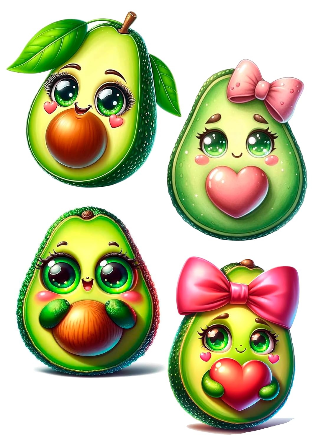Avocado 4x-11cm Cake Topper,Tortenaufleger, Oblate Premium