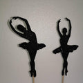2x die Balletttänzerin Cake Topper Geburtstag Torten Stecker Kuchen Deko Gold Silber