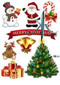 Cake Topper Weinachten, Neujahr. Christmas, 8 Stück, Tortenaufleger Geburtstag, … Deckopapier, Zuckerpapier