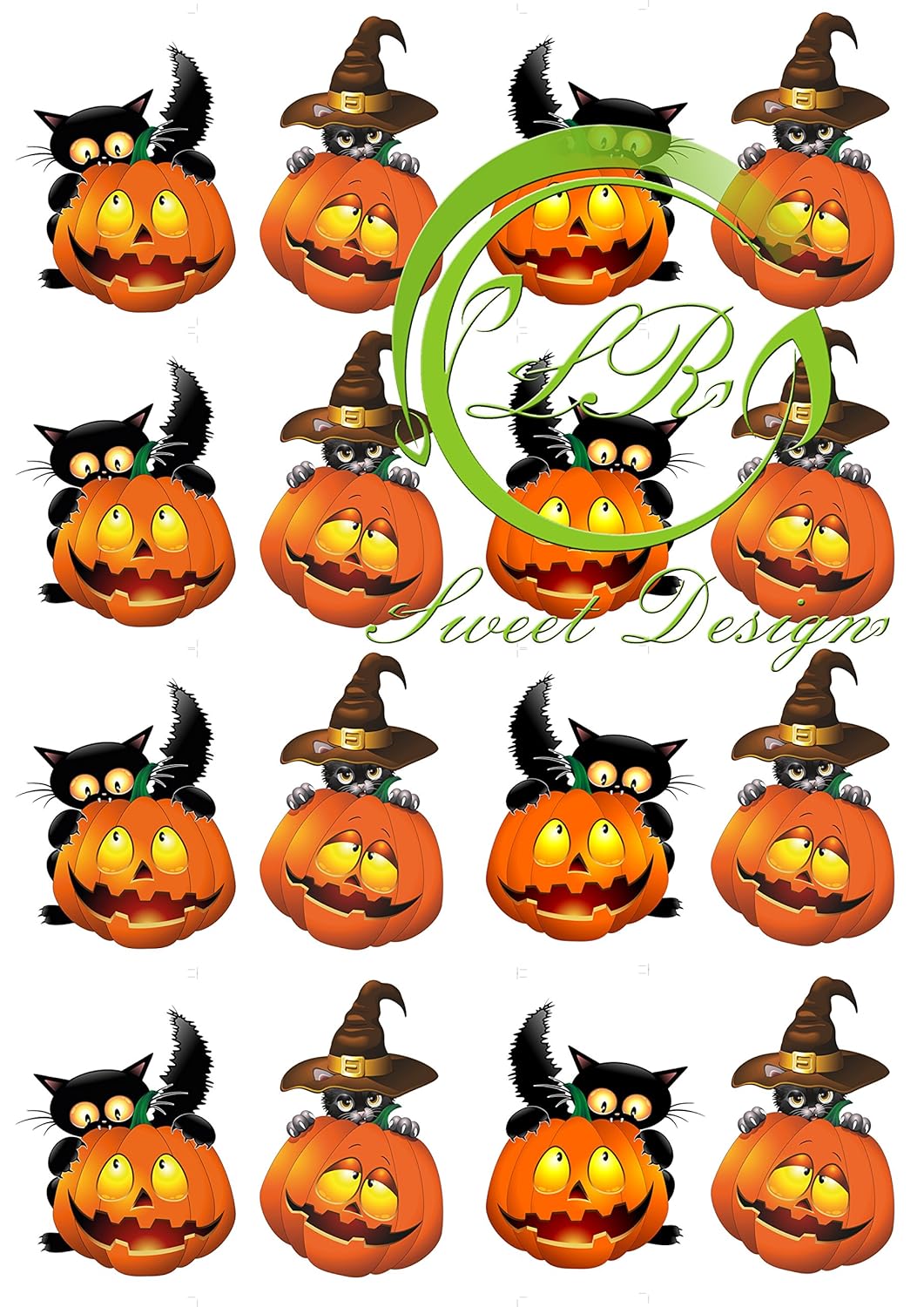 Halloween №3 16St. Muffinaufleger, Tortenaufleger,Geburtstag,Tortendeko,