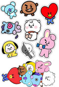 Cake topper BT 21, 9x Tortenaufleger,Geburtstag,Tortendeko (Oblate Premium)