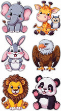 Animals, Tiere 6х je 9см, Cake Topper,Tortenaufleger, 20cm Oblate Premium