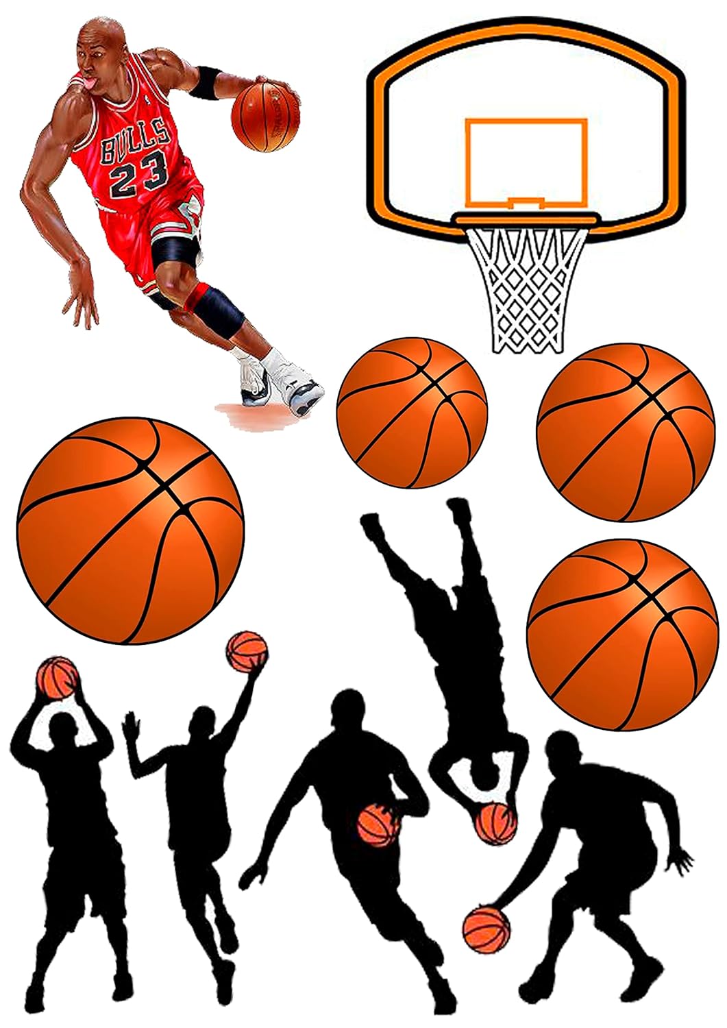 Basketball 11 Stück, Tortenaufleger Geburtstag, … Oblate Premium