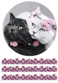 Katze mit Blume №5 Tortenaufleger