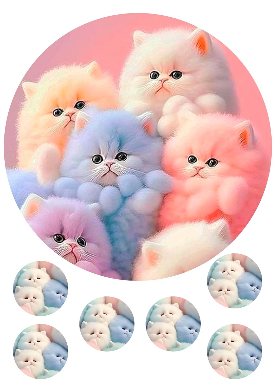 süsse Katze 20cm und 6-5cm, Tortenaufleger Geburtstag, … Oblate Premium