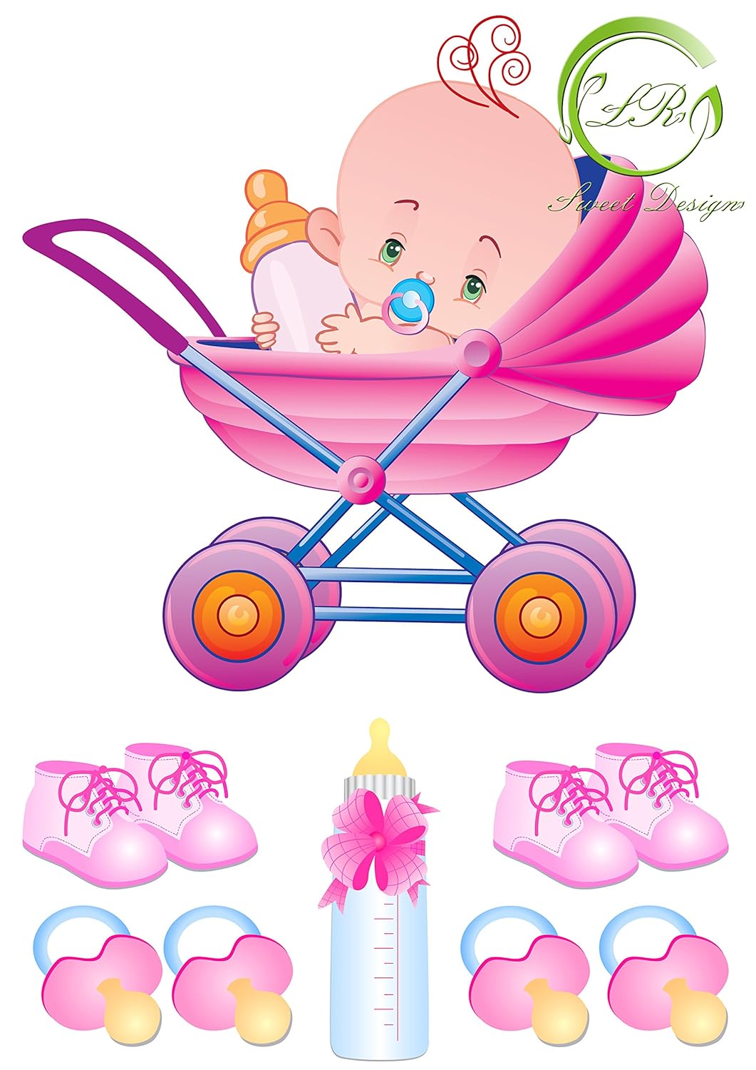 Baby Pink Tortenaufleger,Geburtstag, … Deckopapier
