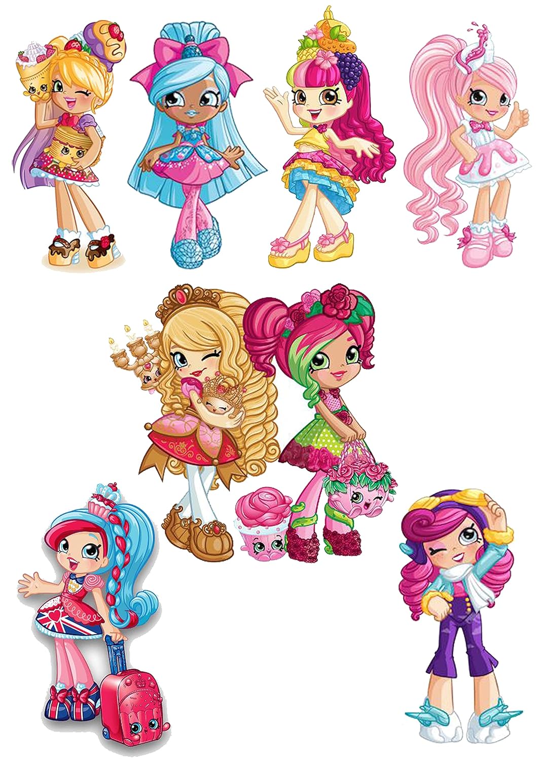 Shopkins. 8 Stuck - je.10cm Tortenaufleger,Geburtstag,Tortendeko,
