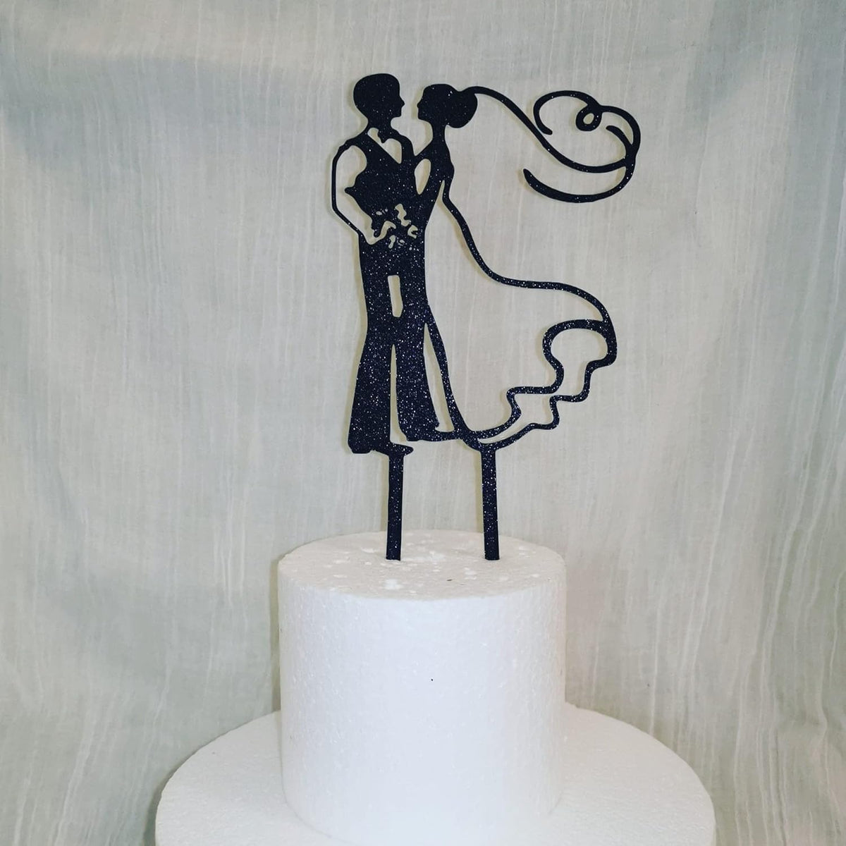 Hochzeitstortenaufsatz Paar Hochzeit Cake Topper Torten Stecker Schwarz