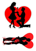 cake topper Herz, Valentinstag, Hochzeit Tortenaufleger,Geburtstag,Tortendeko Deckopapier, Zuckerpapier