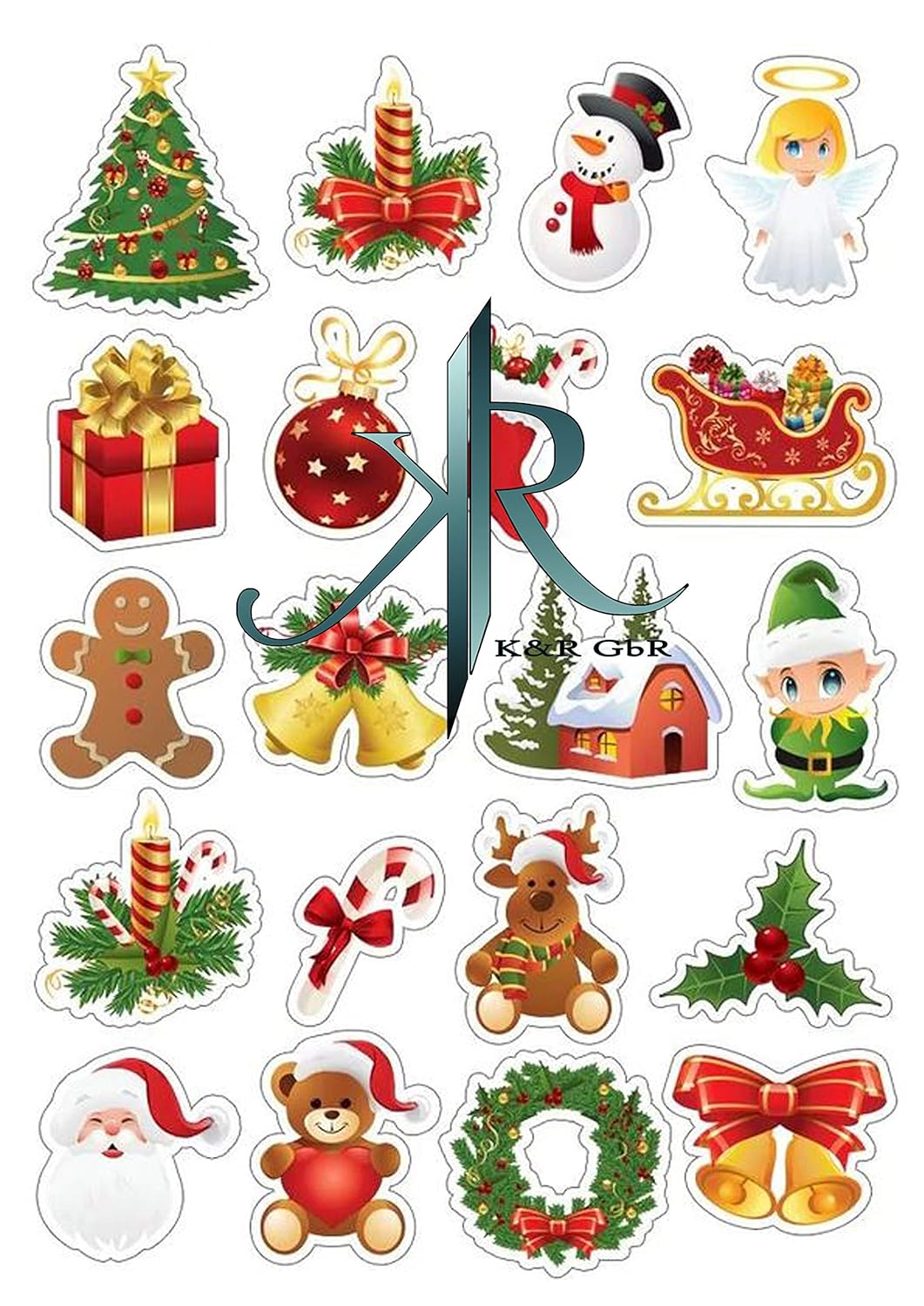 Cake Topper Weinachten, Neujahr. Christmas, 20 Stück,Tortenaufleger,Geburtstag,Tortendeko,