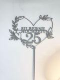 Silber Hochzeit Cake Topper