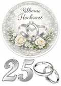 Tortenaufleger Oblaten Premium Silberrne Hochzeit