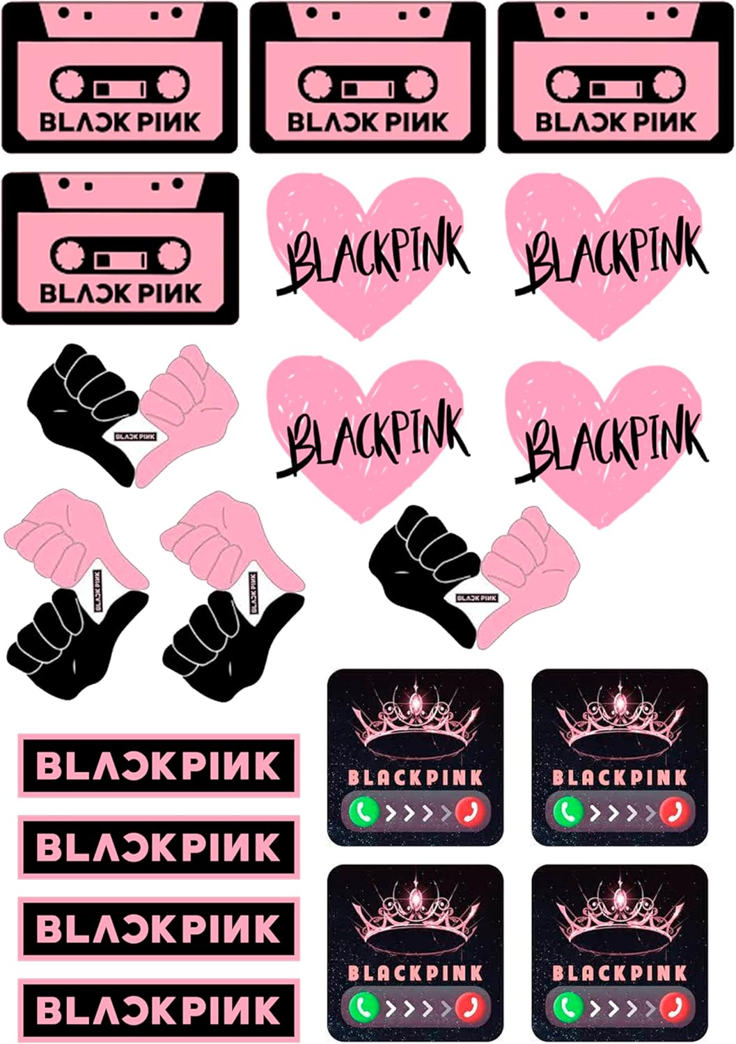 Black Pink, Cake Topper, 20x Muffins