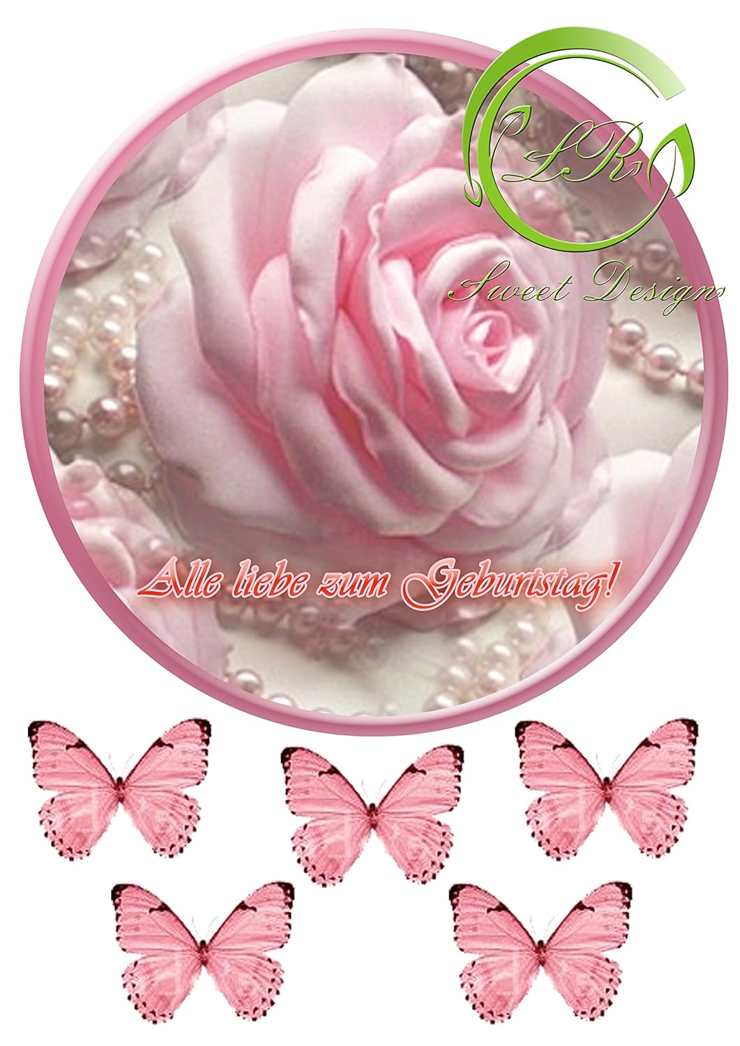 Geburtstag Rose Tortenaufleger