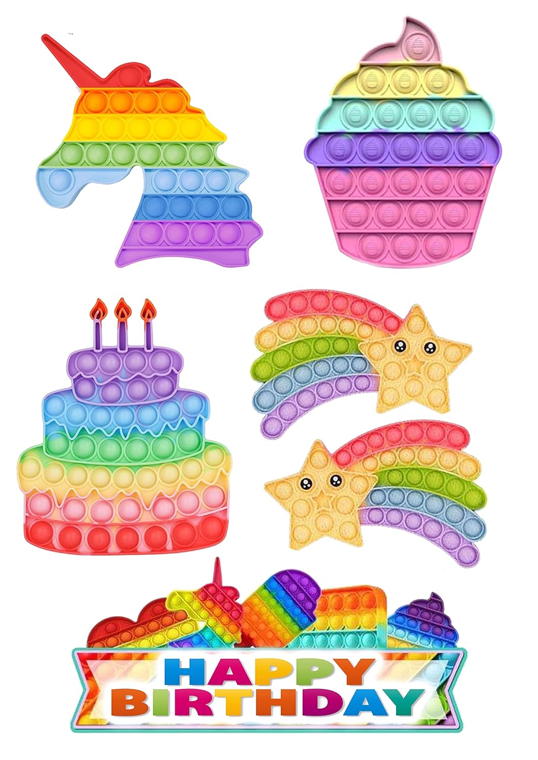 POP IT 6xStuck Cake Topper