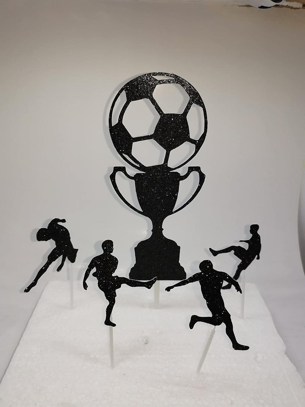 Fußball Ball 5x Cake Topper Geburtstag Torten Stecker Kuchen Deko Gold Silber