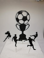 Fußball Ball 5x Cake Topper Geburtstag Torten Stecker Kuchen Deko Gold Silber